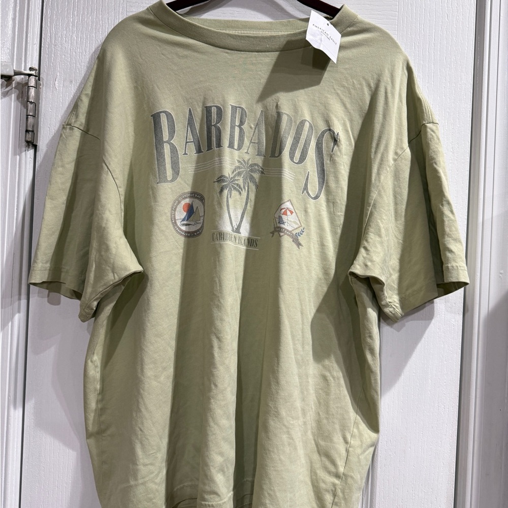 American Eagle Outfitters Barbados Graphic Tee - Light Sage